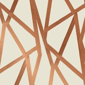 Genevieve Gorder Intersections Bronze Removable Peel and Stick Vinyl Wallpaper, 28 Sq. Ft.