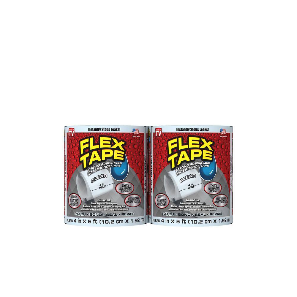 FLEX SEAL FAMILY OF PRODUCTS Flex Tape Clear 4 in. x 5 ft. Strong 