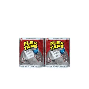 Flex Tape Clear 4 in. x 5 ft. Strong Rubberized Waterproof Tape (2-Pack)