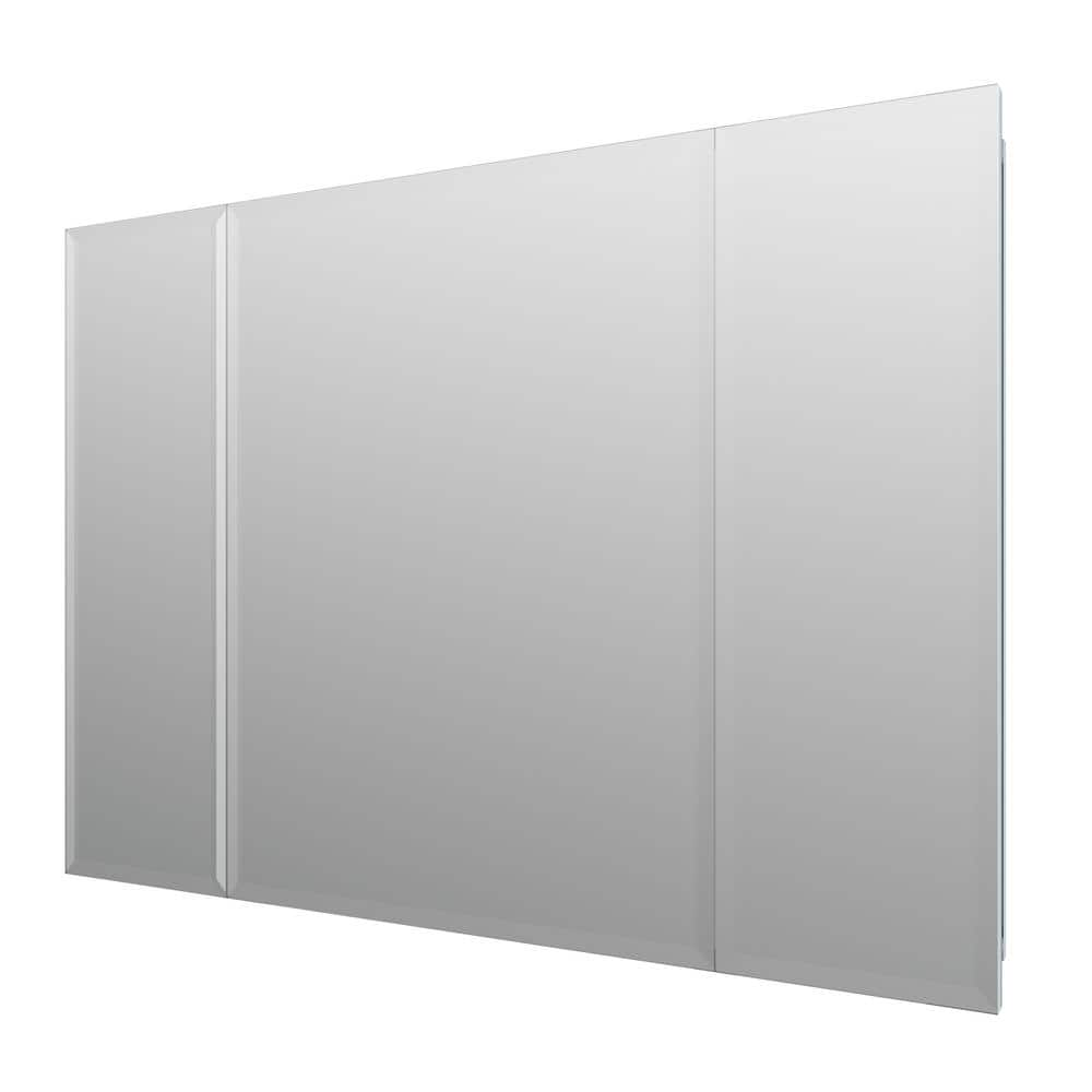 Glass Warehouse Yana 36 in. W x 26 in. H Rectangular Silver Aluminum ...