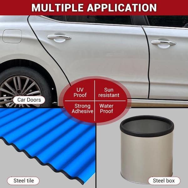 Black Rubber Edge Trim – Self-Adhesive Edge Protector For Sheet Metal, Universal Fit