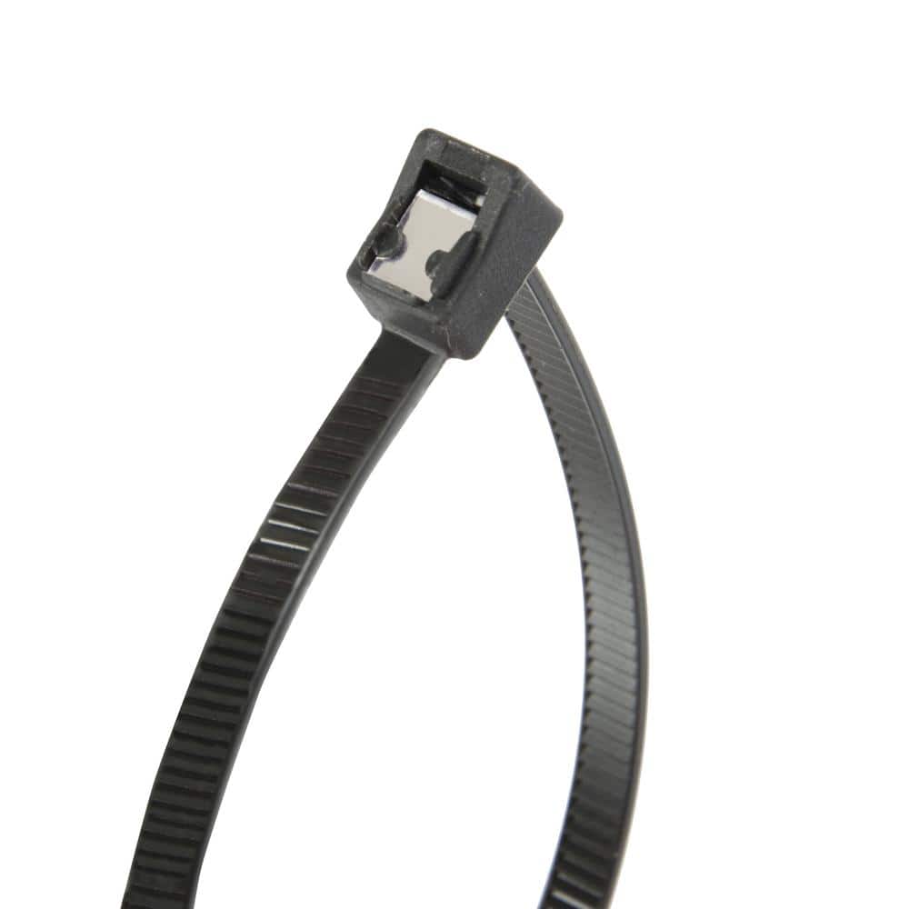 12-inch UV Resistant Black Double Loop Beaded Cable Tie, 50-lb