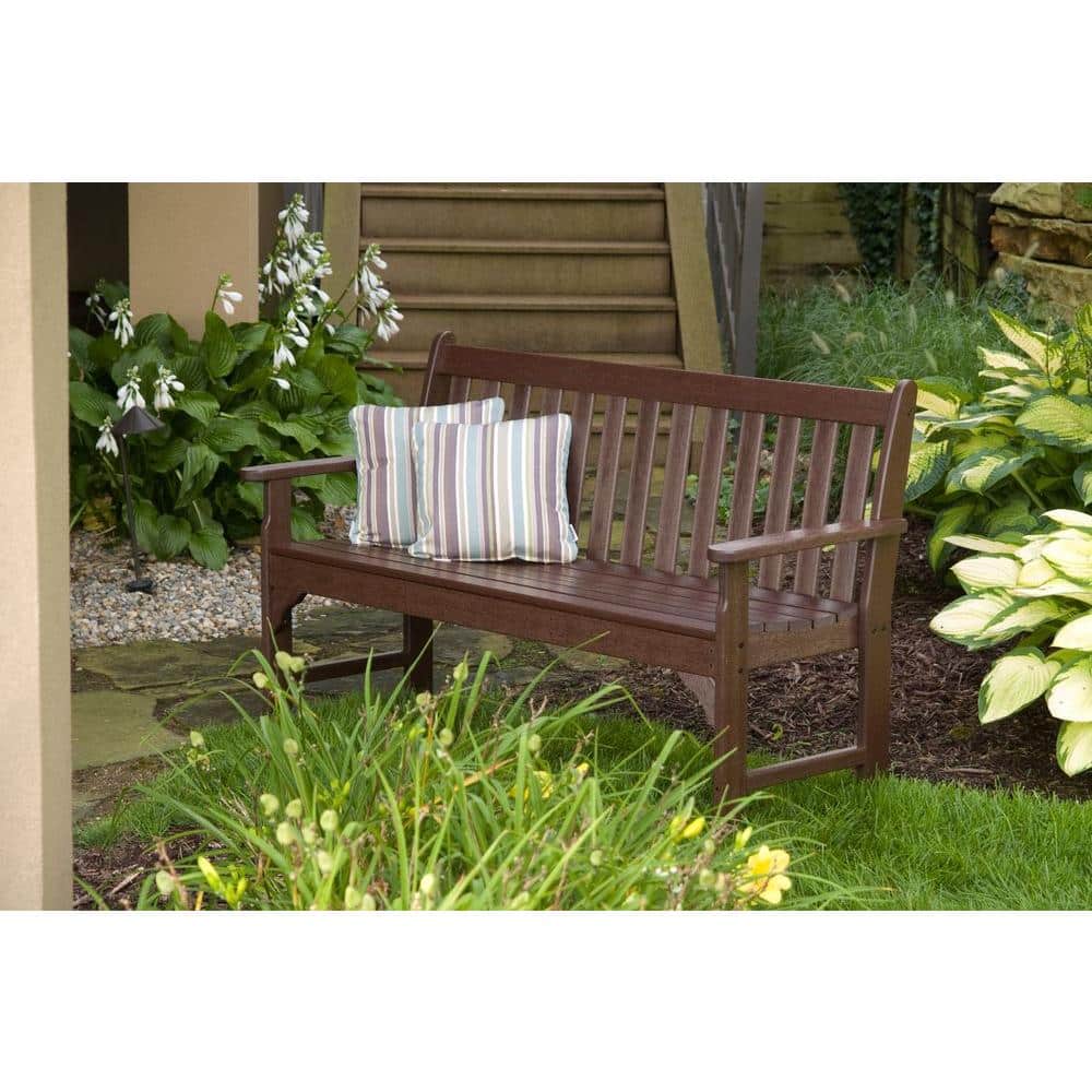 Mahogany 60" Recycled Plastic Outdoor Patio Bench