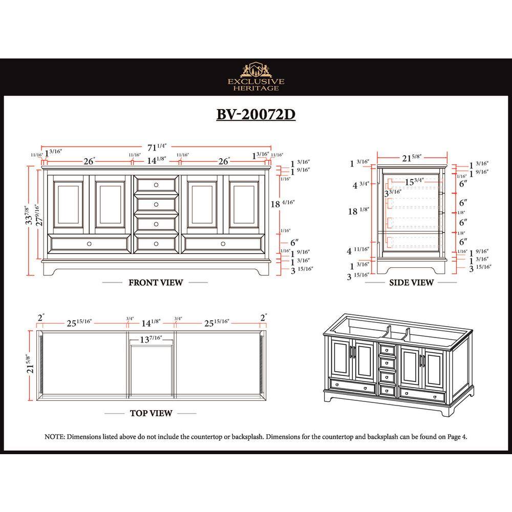 72" Double Freestanding Bathroom Vanity with Inset Paneling