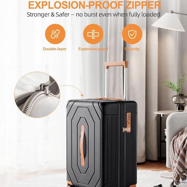 HONGGE 2-Piece Hardside Luggage Set and Backpack Set, with TSA