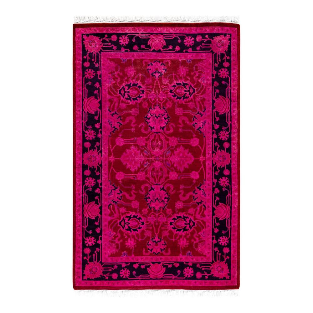 Overdyed Pink 2 ft. 8 in. x 4 ft. 3 in. Wool Indoor Area Rug price history on PriceWatchPro