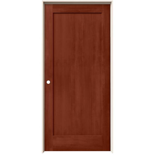 JELD-WEN 36 in. x 80 in. Madison Amaretto Stain Right-Hand Solid Core Molded Composite MDF Single Prehung Interior Door
