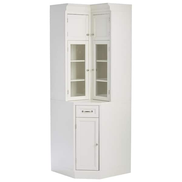 Home Decorators Collection Royce 82 in. Polar Off-White Corner Cabinet