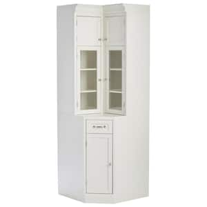 Royce 82 in. Polar Off-White Corner Cabinet