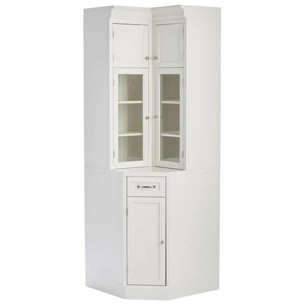 Royce 82 in. Polar Off-White Corner Cabinet