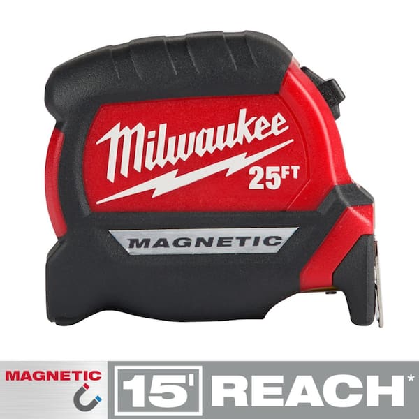 Milwaukee 25 ft. x 1-1/16 in. Compact Magnetic Tape Measure with 15 ft. Reach
