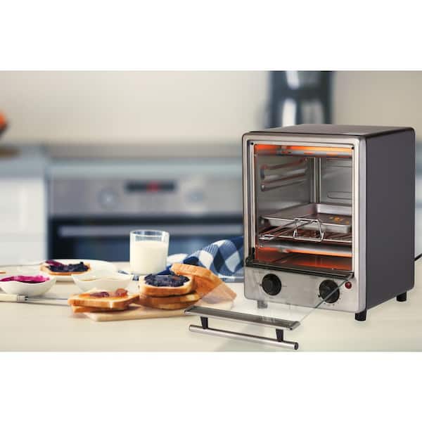Toaster Oven 4 Slice, Multi-Function Stainless Steel Finish – 1100 Watts of  Power, Includes Baking Pan and Rack by Mueller – The Market Depot