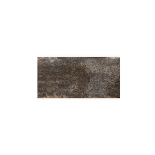 Take Home Tile Sample - Reina Brick Brown 4 in. x 6 in. Gloss Subway Ceramic