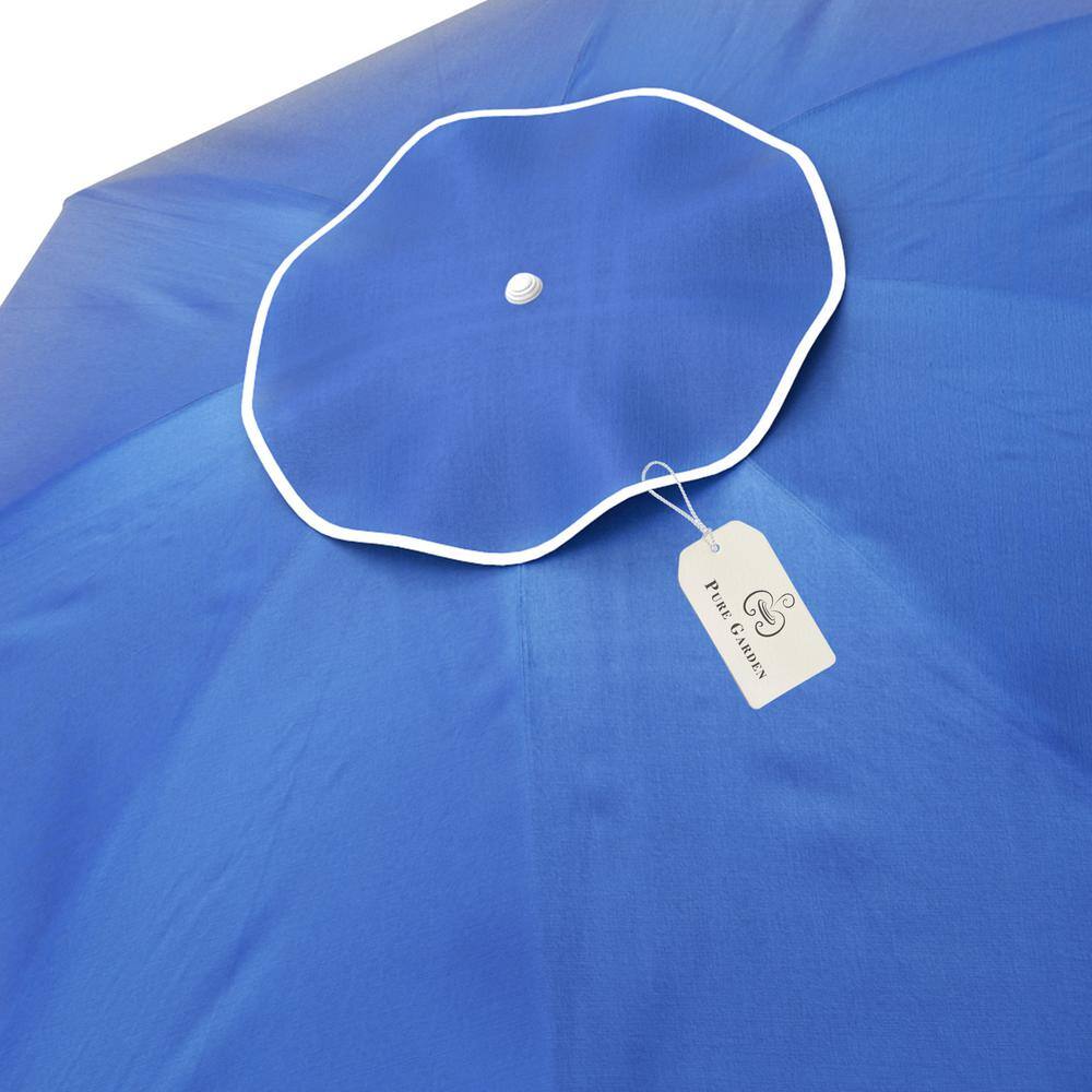 7 ft. Blue Aluminum Beach Umbrella with 360-Degree Tilt