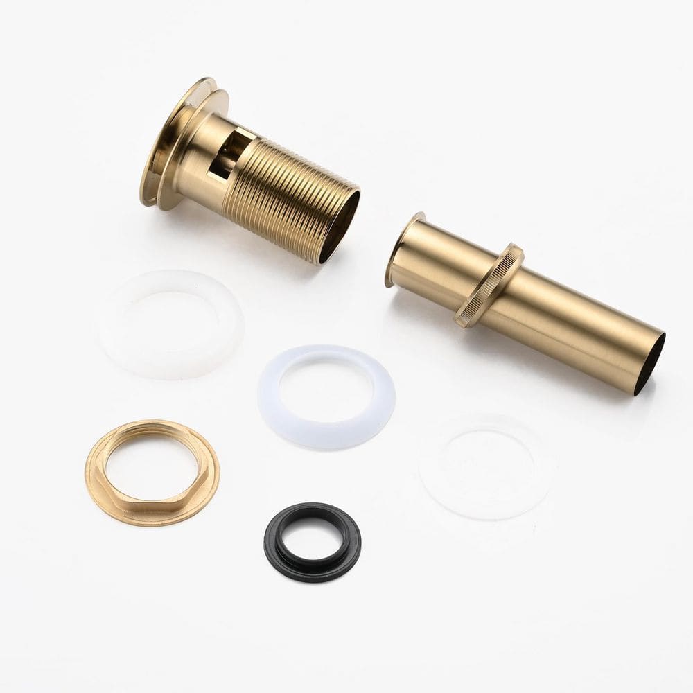 Brushed Gold Bathroom Pop-Up Drain with Overflow and Strainer