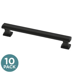 Chamfered Slim Bar 5-1/16 in. (128 mm) Classic Matte Black Cabinet Handle Drawer Bar Pulls (10-Pack)