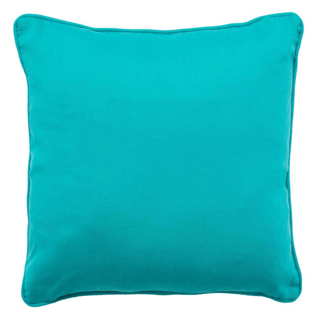 Nima 18" Blue and Gold Polyester Throw Pillow