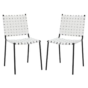 Wesson White/Black 18.5 in. Iron Dining Chair (Set of 2)