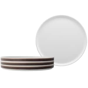 ColorStax Stripe Brown 9.75 in. (Brown) Porcelain Dinner Plates, (Set of 4)