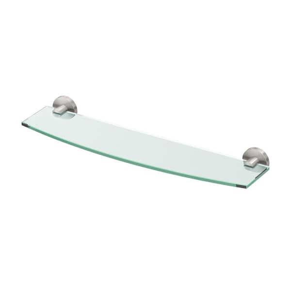 Reveal 20.13 in. W Glass Shelf in Satin Nickel