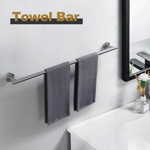 32 in. Stainless Steel Wall Mounted Single Towel Bar in Brushed Nickel