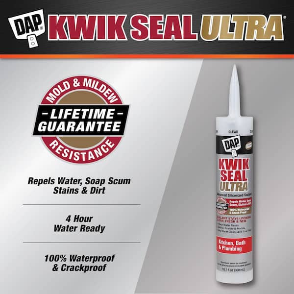 Kwik Seal Ultra 10.1 oz. Clear Advanced Siliconized Kitchen and Bath Caulk (12-Pack)