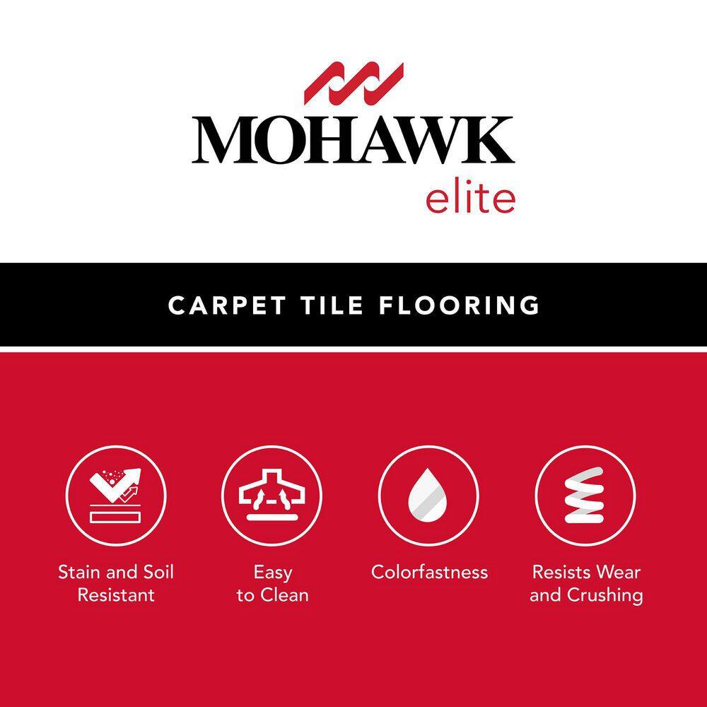 Elite 24" x 24" Gray Nylon Carpet Tile with Low Pile