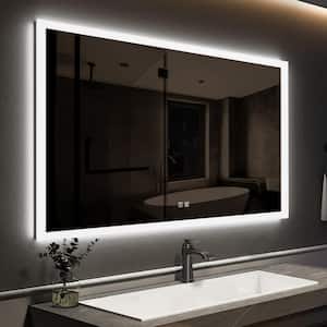 48 in. W x 28 in. H Rectangular Frameless LED Light with 3-Color and Anti-Fog Wall Mounted Bathroom Vanity Mirror