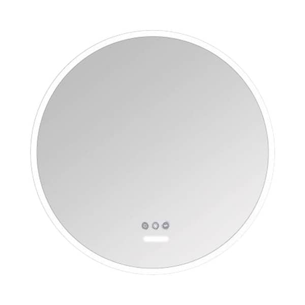 Unbranded 24 in. W x 24 in. H Small Round Frameless Wall Bathroom Vanity Mirror in Silver