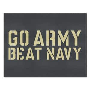 House Divided-Army West Point/Naval Academy 3 ft .x 4 ft. Indoor vinyl backing Nylon Rectangle Multi Colored  Area Rug