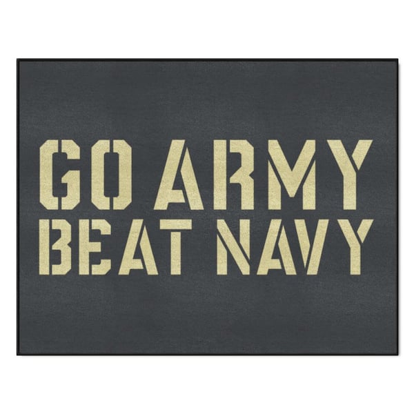 FANMATS House Divided-Army West Point/Naval Academy 3 ft .x 4 ft. Indoor vinyl backing Nylon Rectangle Multi Colored  Area Rug