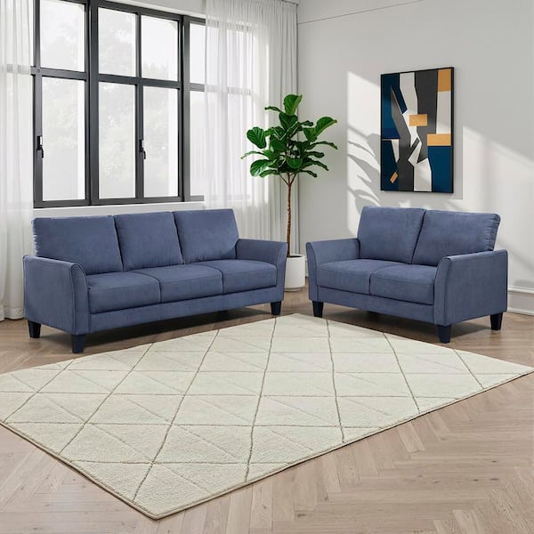 Lazzara Tesoro 78.5 in. W Flared Arm Textured Fabric Rectangle 2