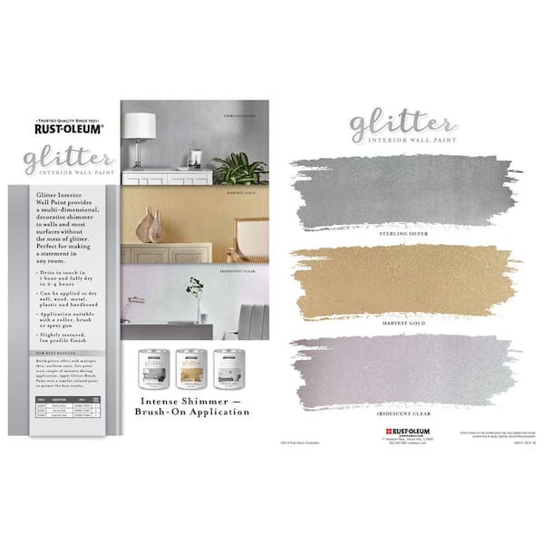 Rust-Oleum Specialty 1 qt. Iridescent Clear Glitter Interior Paint 323860 -  The Home Depot