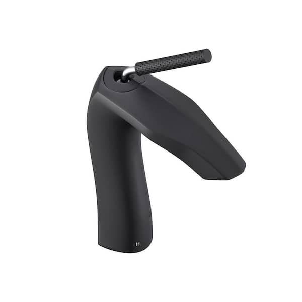 Single Handle Single Hole Bathroom Sink Faucet in Matte Black (1 Pack)