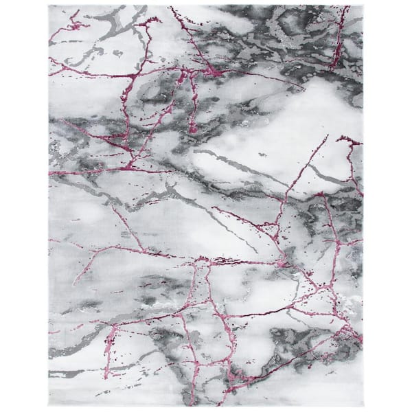 SAFAVIEH Craft Gray/Wine 8 ft. x 10 ft. Distressed Abstract Area Rug