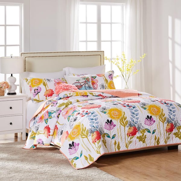 Greenland Home Fashions Watercolor Dream 3-Piece Multi Full and