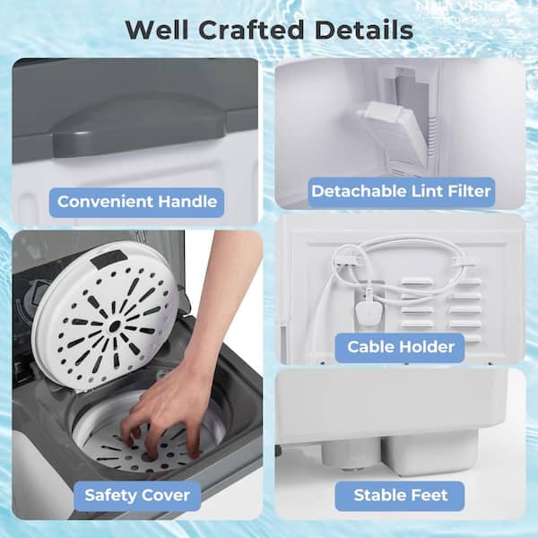 Volenca Portable Washing Machine with Built-In Drain Pump YCCO