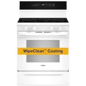 30 in. 5-Element Freestanding Electric Smart Range in White with Air Cooking Technology