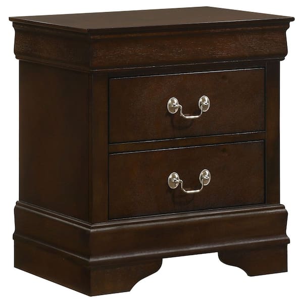 Louis Philippe 2-Drawer Cappuccino Nightstand