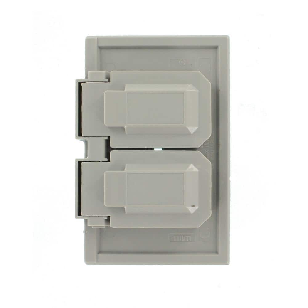 Gray Polycarbonate 1-Gang Weatherproof Duplex Outlet Cover