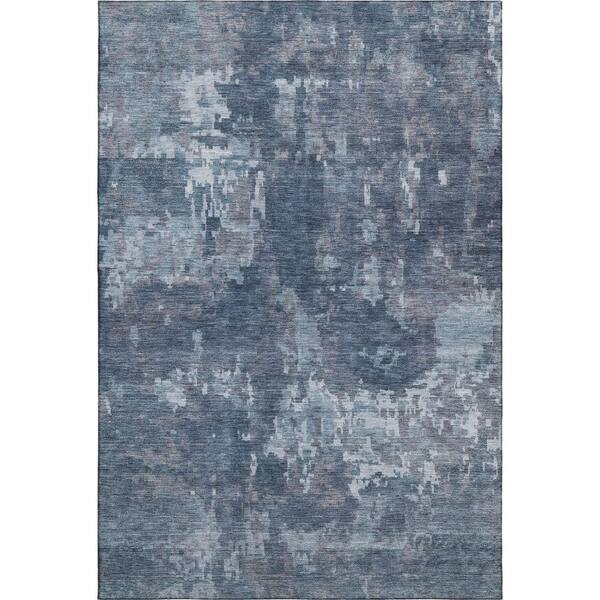 Mayfield Premium Machine Washable Abstract AMF2361 Blue 10 ft. x 14 ft. Area Rug
