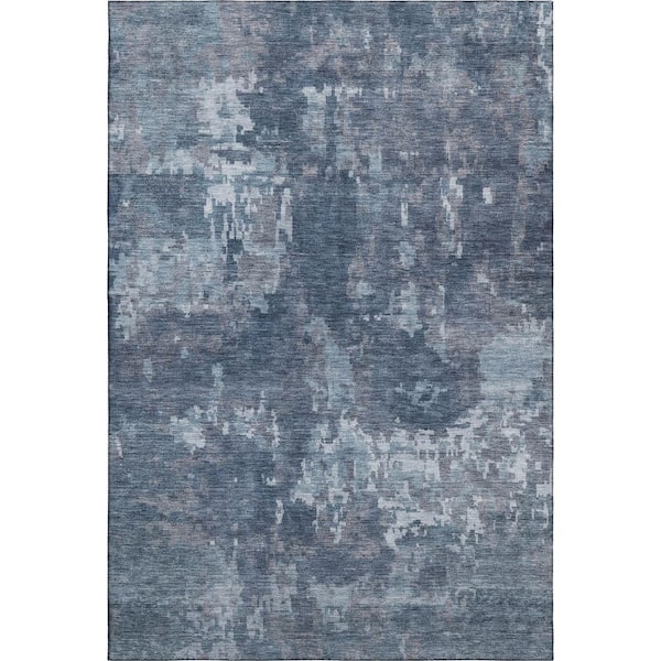 Mayfield Premium Machine Washable Abstract AMF2361 Blue 8 ft. x 10 ft. Area Rug