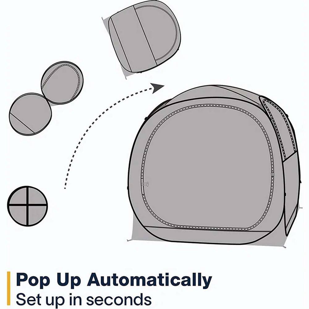 Beige 6-Person Fiberglass Frame Pop-Up Bubble Camping Tent