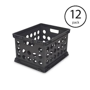 Plastic 45 Qt. Heavy-Duty File Crate Stacking Storage Container (12-Pack)