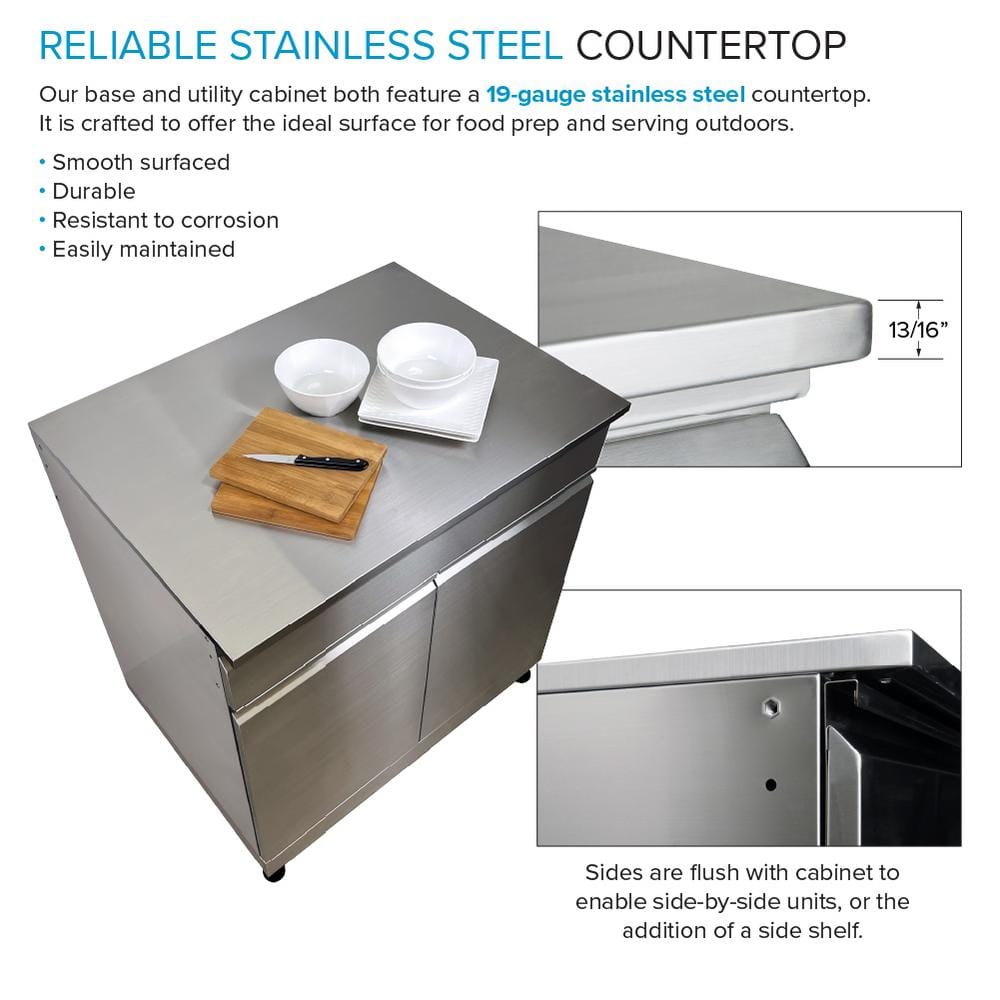 Stainless Steel Modular Outdoor Kitchen Double Base Cabinet