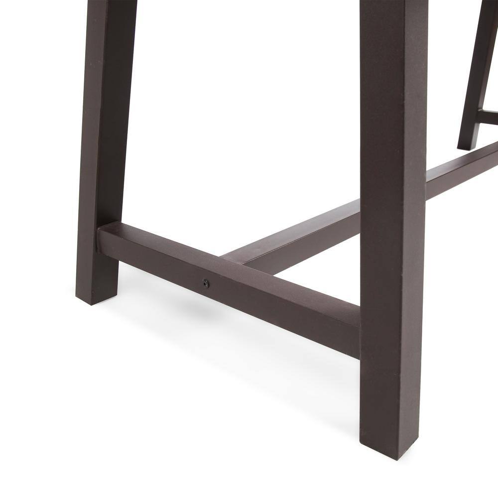 Carlie Sandblast Finish Acacia Wood Outdoor Dining Table with Metal Legs