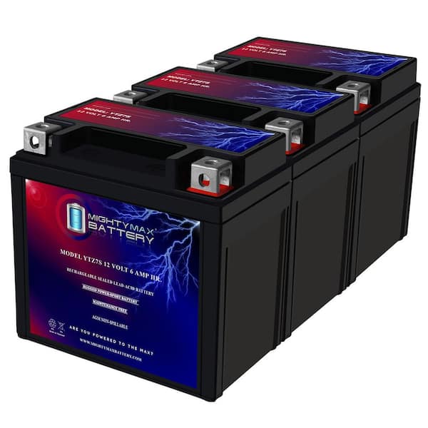 MIGHTY MAX BATTERY YTZ7S 12V 6AH Replacement Battery compatible with Yamaha YTZ-7SHE0-00-00 - 3 Pack