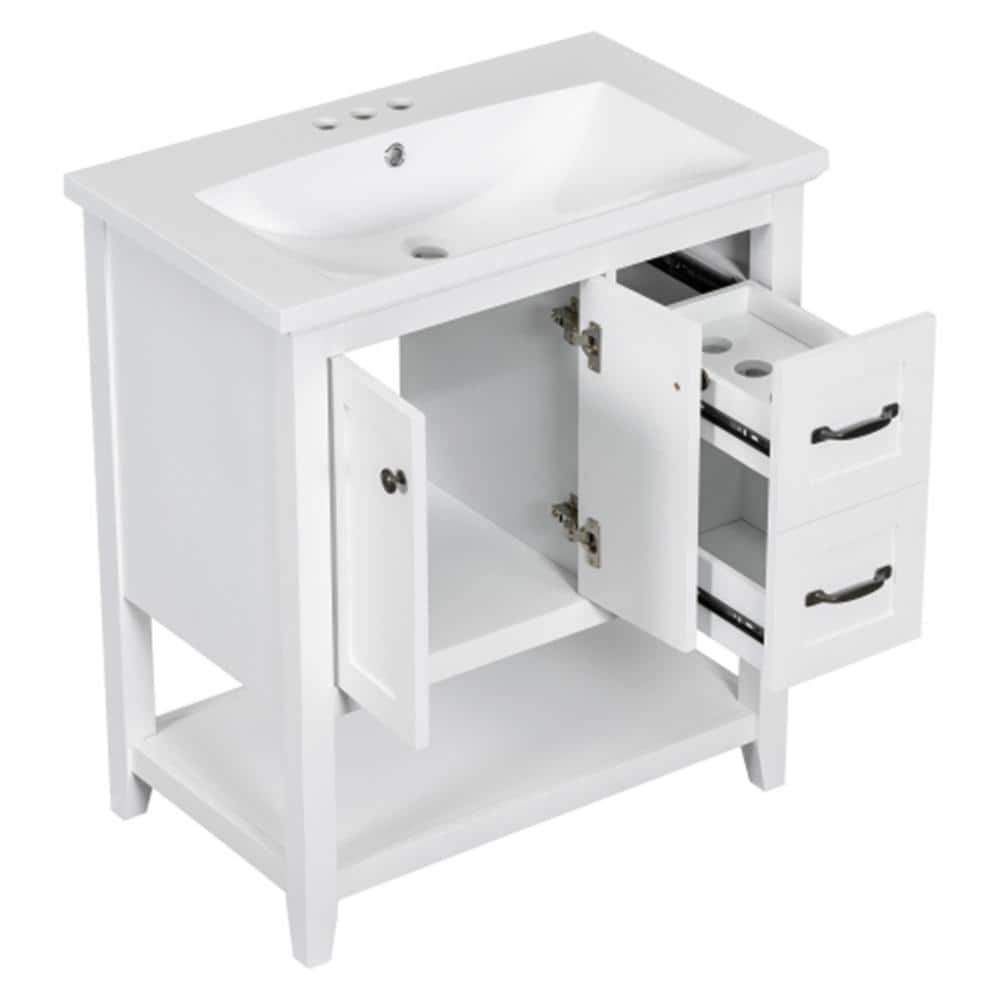 Aoibox 30 in. W x 18 in. D x 34 in. H. Solid Frame and MDF Board Bath ...