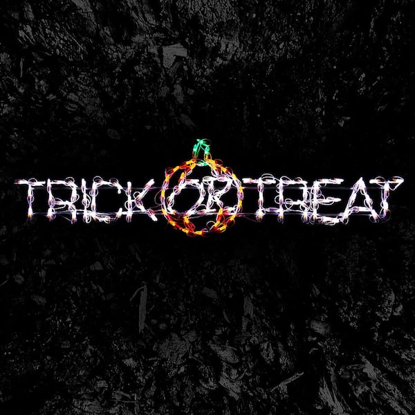 HOLIDYNAMICS HOLIDAY LIGHTING SOLUTIONS Holidynamics 52 in. LED Trick or Treat Sign Halloween Yard Decoration