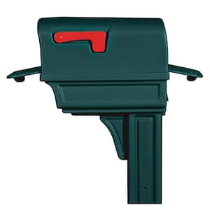 Gentry Green, Medium, Plastic, All-in-One Mailbox and Post Combo
